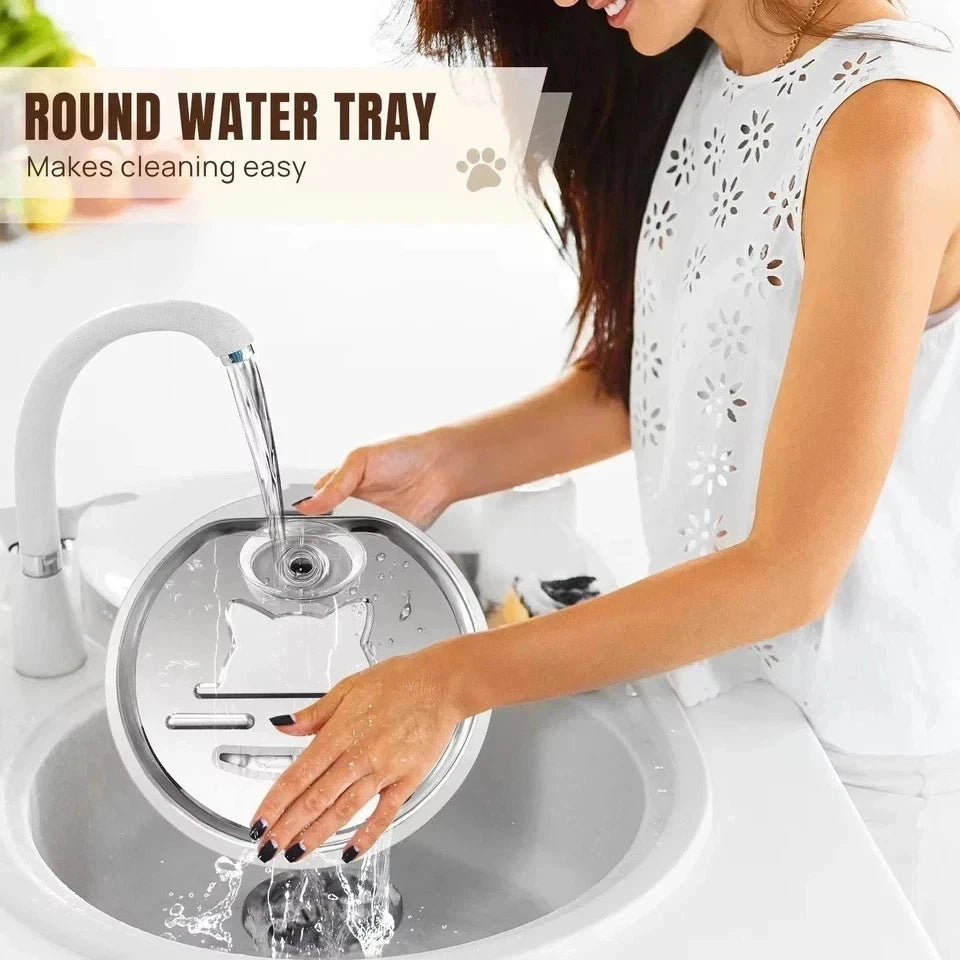 2.2L Cat Water Fountain for Drinking 304 Stainless Steel Cat Fountain Faucet