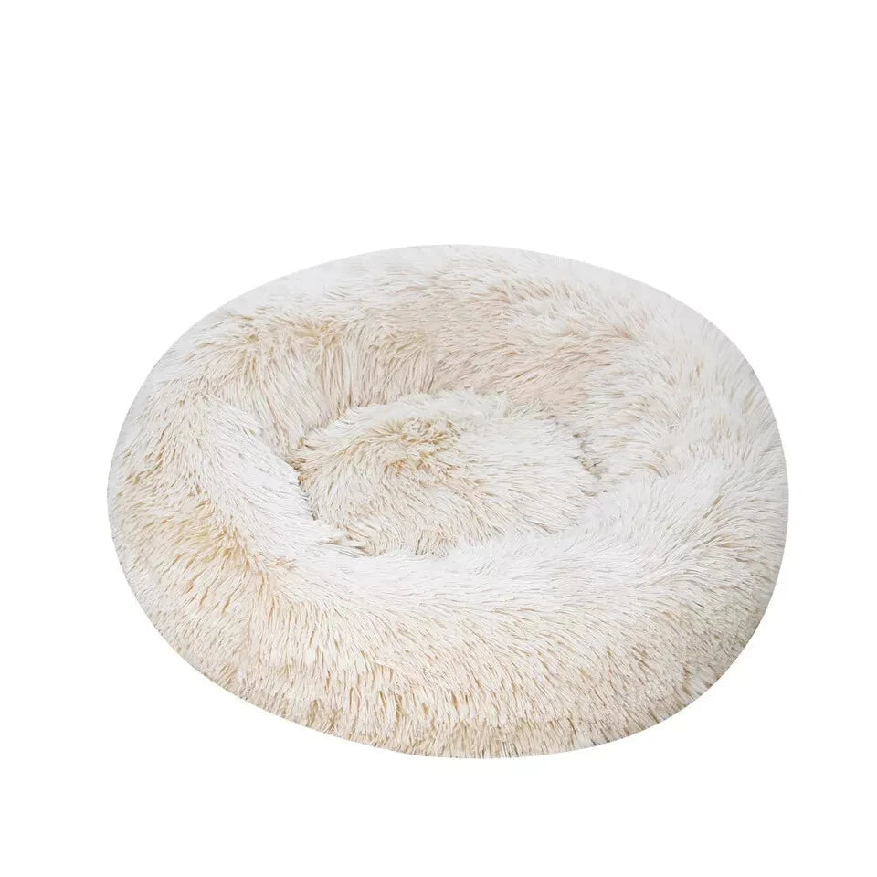 Comfy Calming Donut Extra Large Dog Cat Beds Warm Bed Pet Round Plush Washable