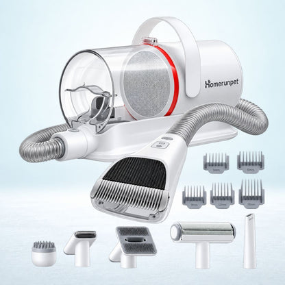 HomeRunPet Ultra Quiet Pet Vacuum HC15 6 Tool Grooming Kit Anti Shedding White