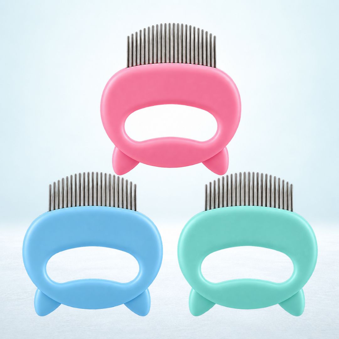 Dog Cat Pet Massage Hair Removal Comb Grooming Half-curved Handle Brush To  Clean