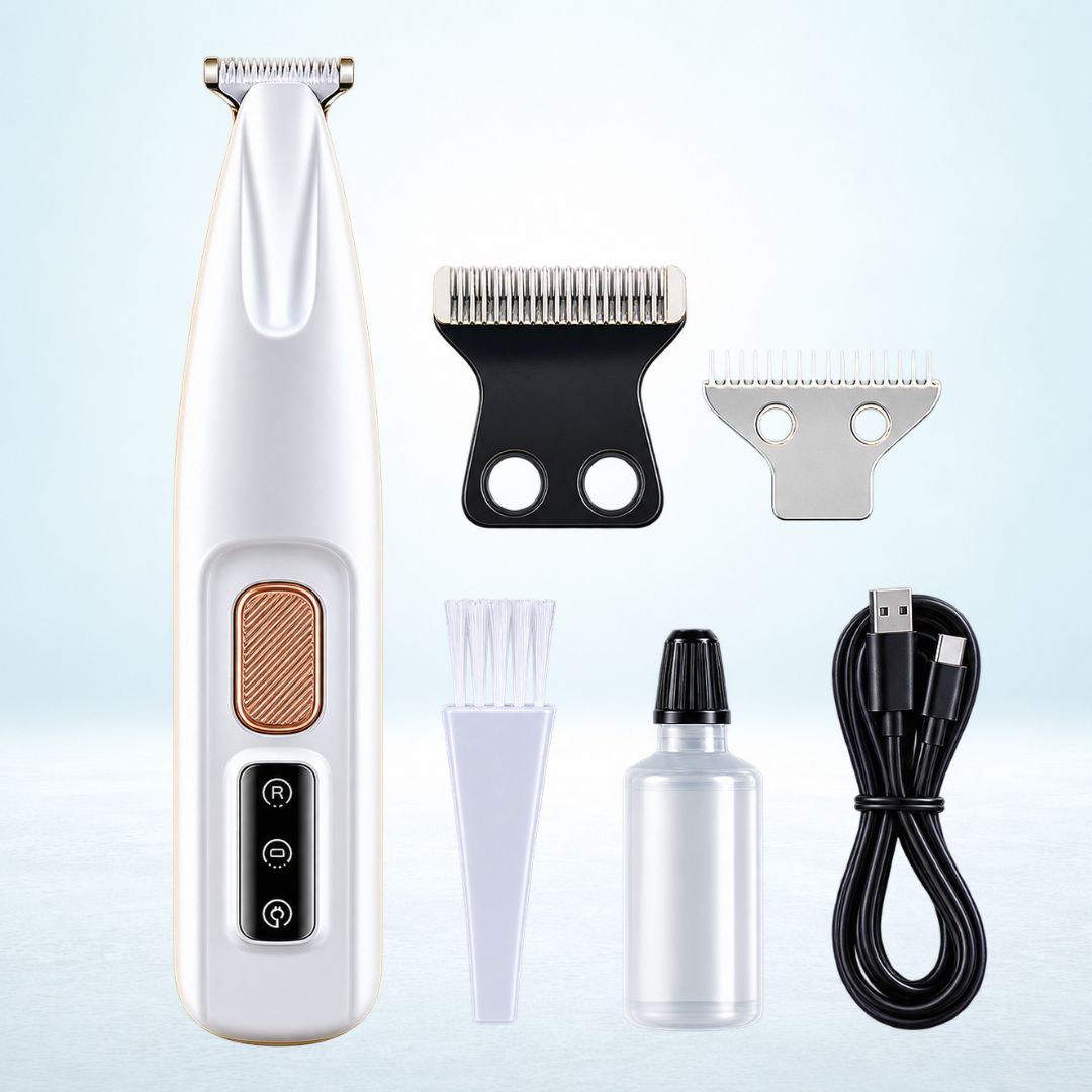 Dogs Cats Paw Hair Trimmer Grooming tool LED Light USB Rechargeable