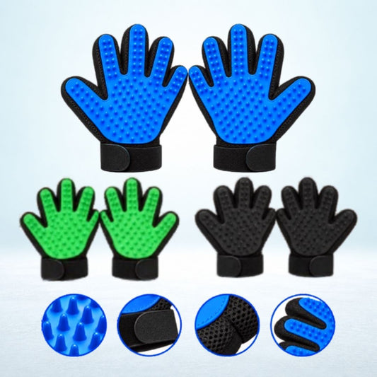 Pet Dog Cat Grooming Glove Deshedding Brush Fur Remover Mitt Left Right Hand