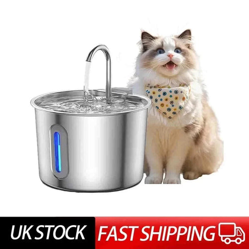 2.2L Cat Water Fountain for Drinking 304 Stainless Steel Cat Fountain Faucet