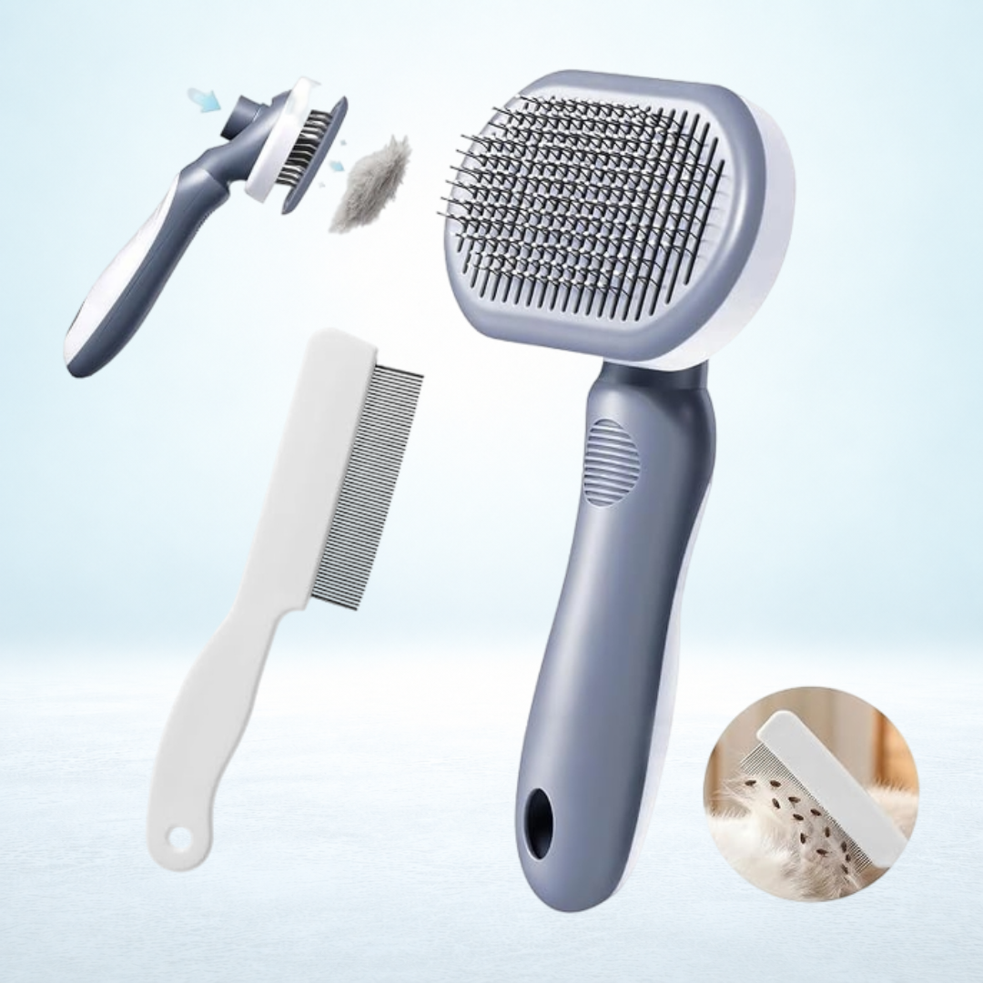 Oderra Cat and Dog Brush With Flea Comb