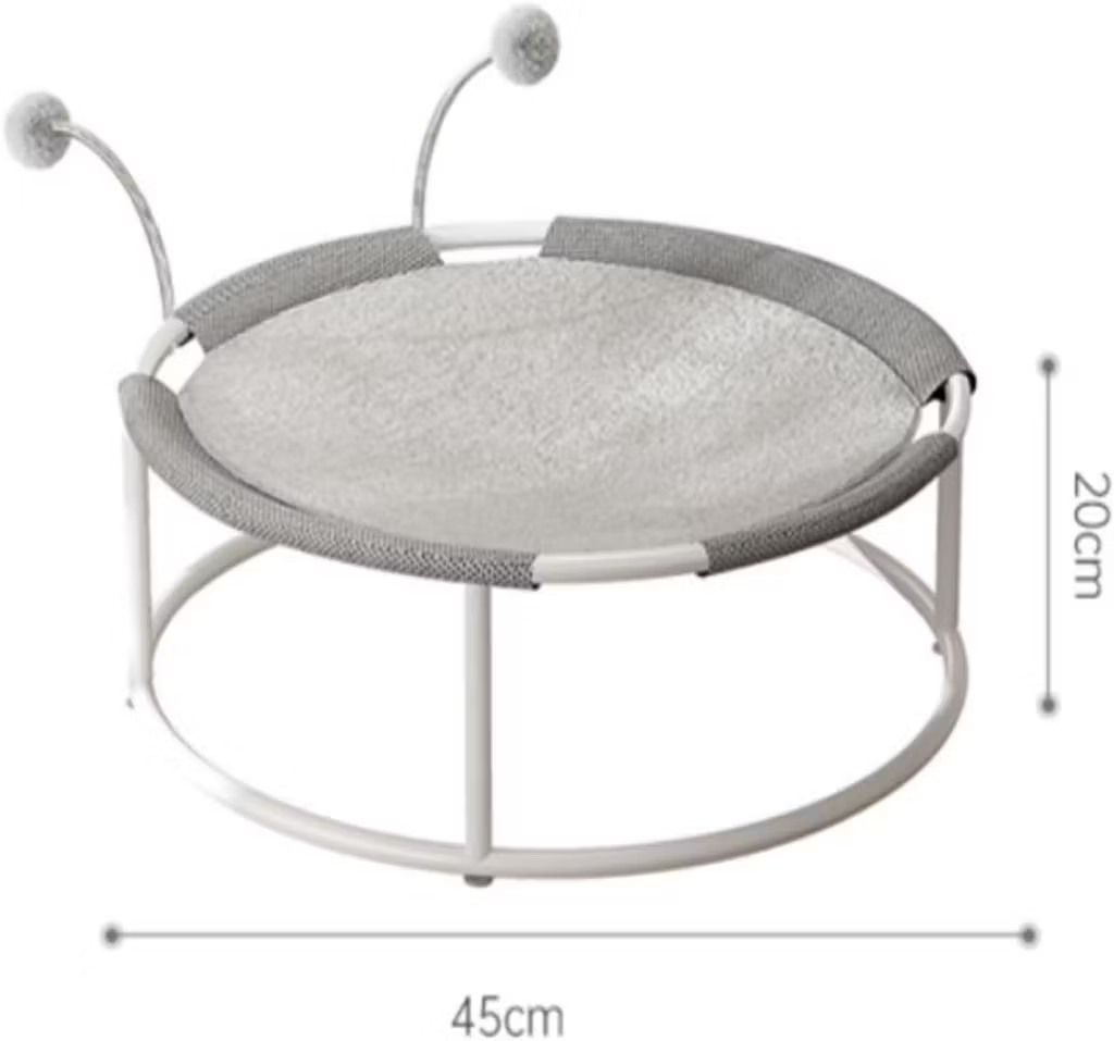 Cat Bed, All Seasons Universal Moisture-Proof Cat Hammock, Round Mesh Soft Breathable Mesh Fabric Pet Cat Trampoline(Mesh style Beige)