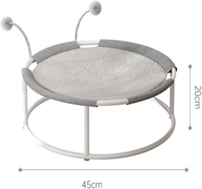 Cat Bed, All Seasons Universal Moisture-Proof Cat Hammock, Round Mesh Soft Breathable Mesh Fabric Pet Cat Trampoline(Mesh style Beige)