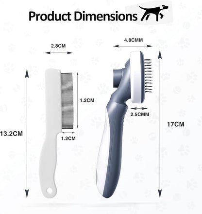 Oderra Cat and Dog Brush With Flea Comb