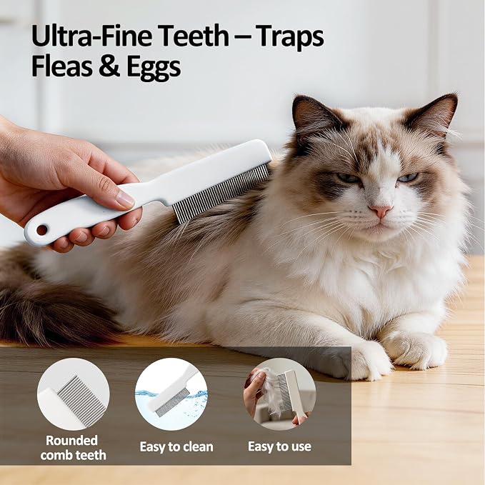 Oderra Cat and Dog Brush With Flea Comb