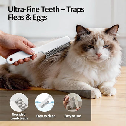 Oderra Cat and Dog Brush With Flea Comb