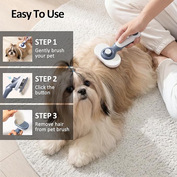 Oderra Cat and Dog Brush With Flea Comb