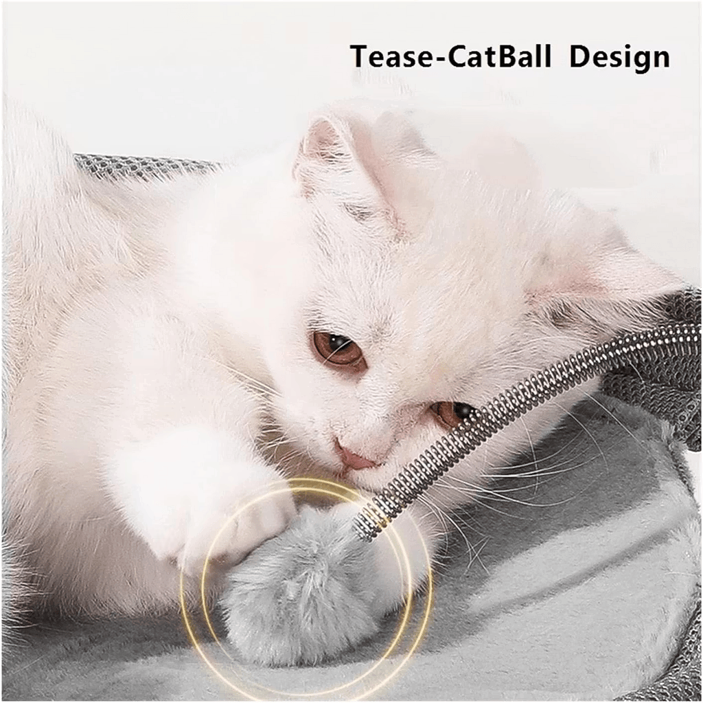 Cat Bed, All Seasons Universal Moisture-Proof Cat Hammock, Round Mesh Soft Breathable Mesh Fabric Pet Cat Trampoline(Mesh style Beige)