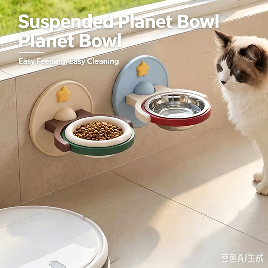 2-in-1 Wall Mounted & Elevated Cat Bowl