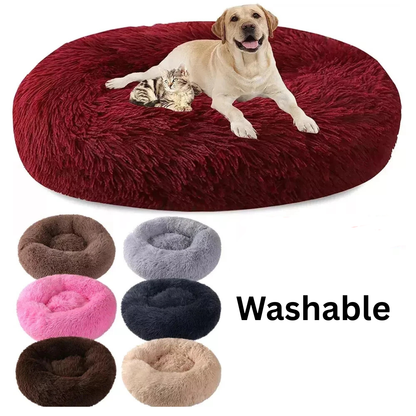 Comfy Calming Donut Extra Large Dog Cat Beds Warm Bed Pet Round Plush Washable
