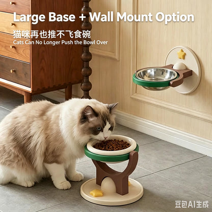 2-in-1 Wall Mounted & Elevated Cat Bowl