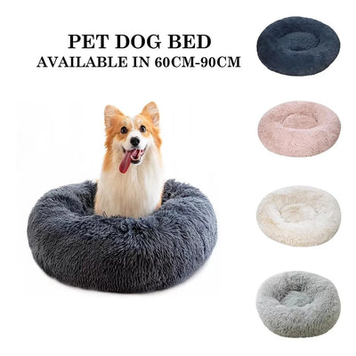 Comfy Calming Donut Extra Large Dog Cat Beds Warm Bed Pet Round Plush Washable