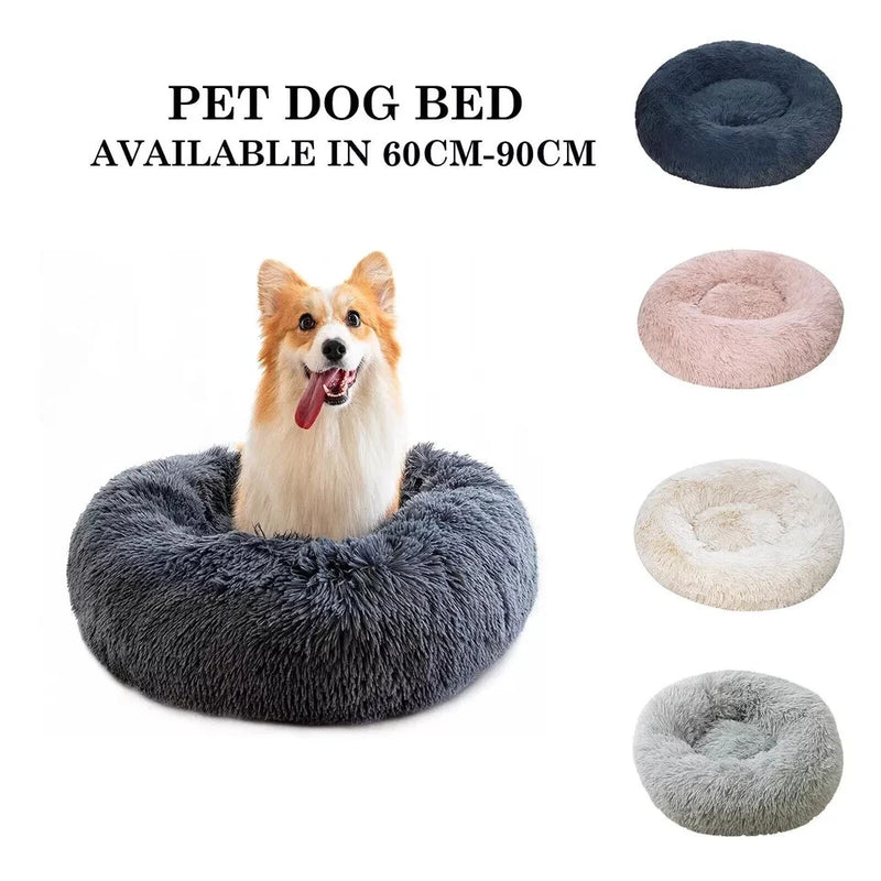 Comfy Calming Donut Extra Large Dog Cat Beds Warm Bed Pet Round Plush Washable