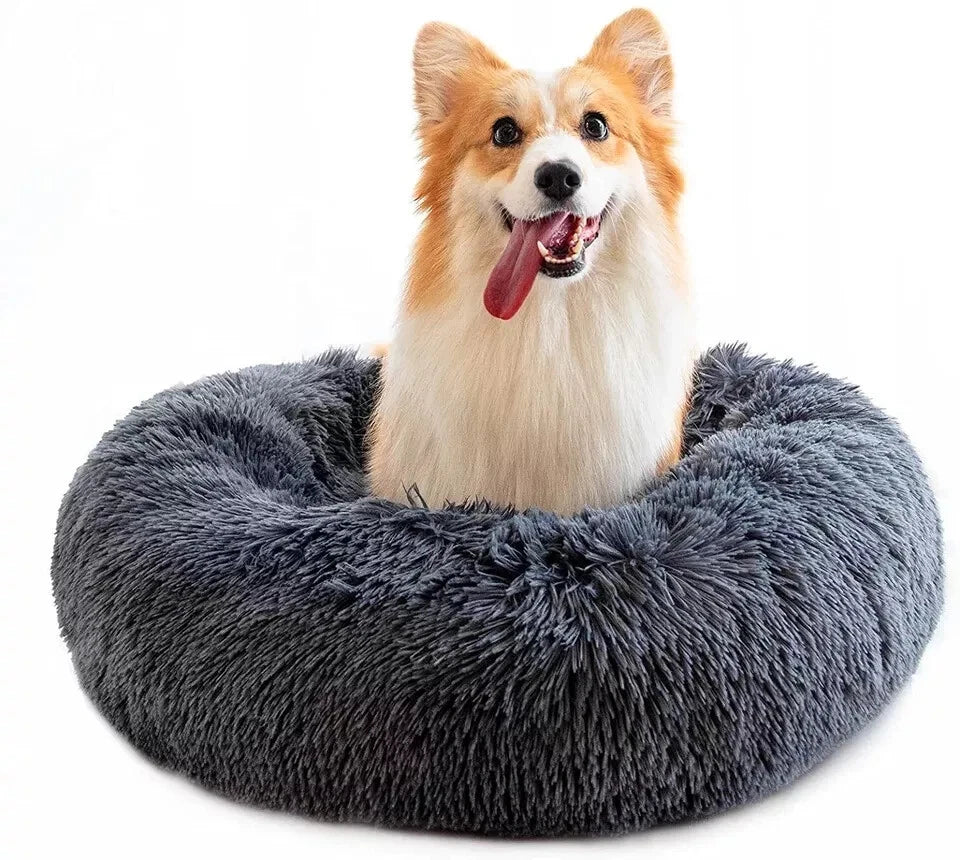 Comfy Calming Donut Extra Large Dog Cat Beds Warm Bed Pet Round Plush Washable