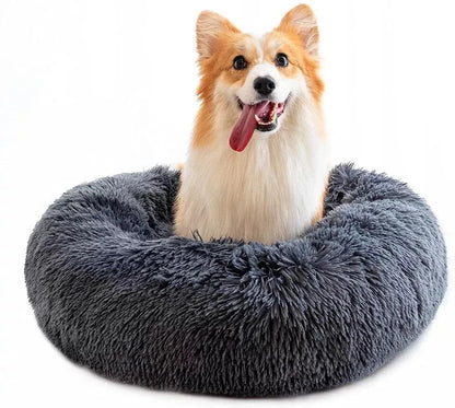 Comfy Calming Donut Extra Large Dog Cat Beds Warm Bed Pet Round Plush Washable