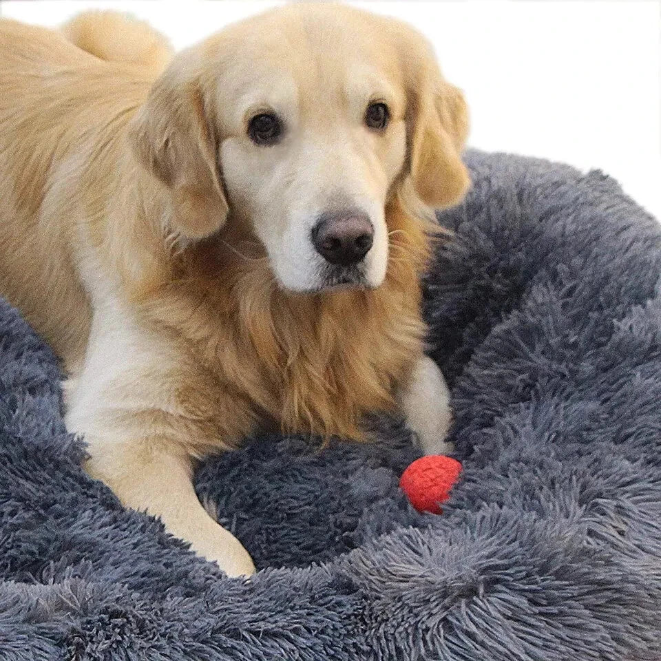 Comfy Calming Donut Extra Large Dog Cat Beds Warm Bed Pet Round Plush Washable