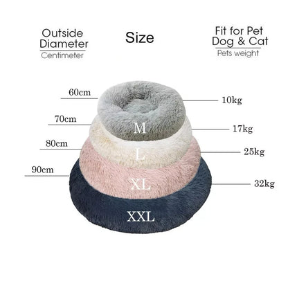 Comfy Calming Donut Extra Large Dog Cat Beds Warm Bed Pet Round Plush Washable