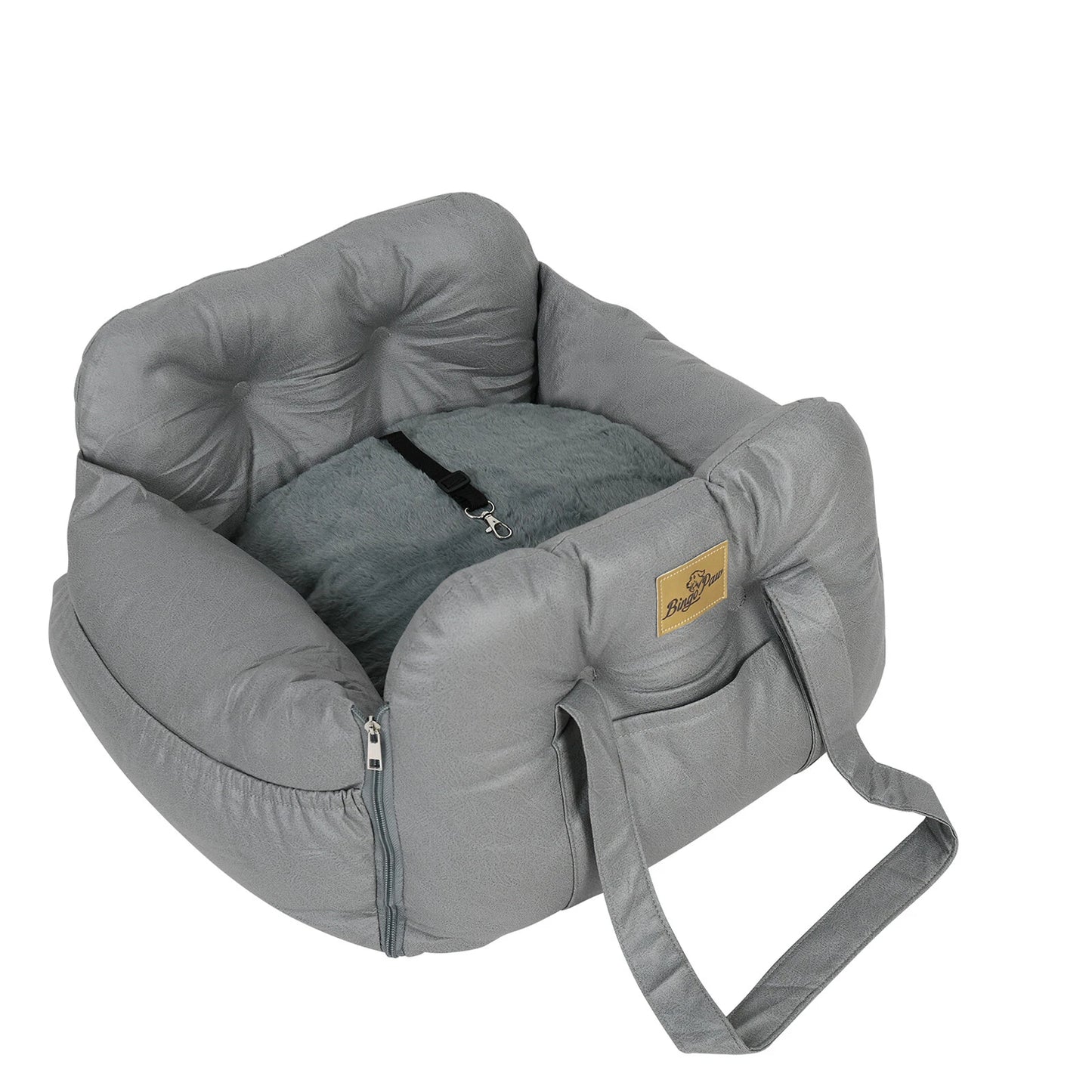 Large Pet Car Seat Dog Travel Bed Washable Semi-Closed Cotton Handle Safety Belt