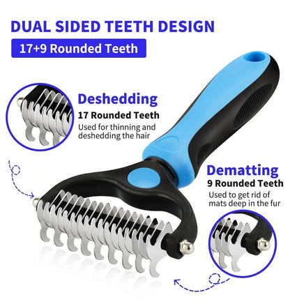 Professional Pet Deshedding Brush Dog Hair Remover Pet Fur Knot Cutter Puppy Cat