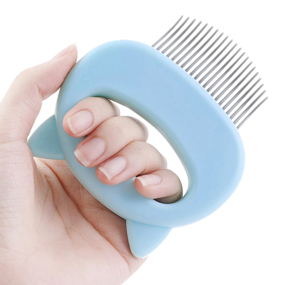 Dog Cat Pet Massage Hair Removal Comb Grooming Half-curved Handle Brush To  Clean