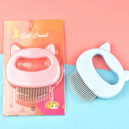 Dog Cat Pet Massage Hair Removal Comb Grooming Half-curved Handle Brush To  Clean