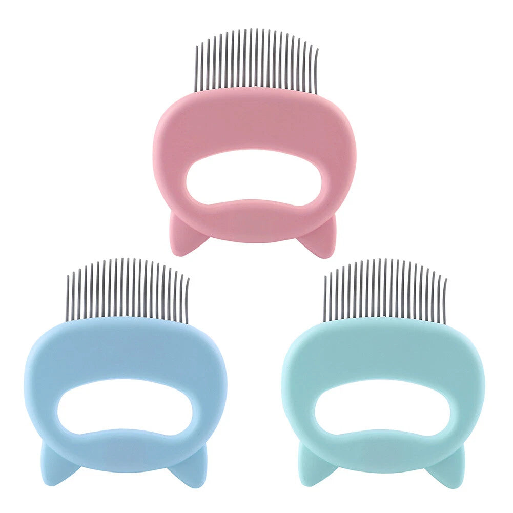 Dog Cat Pet Massage Hair Removal Comb Grooming Half-curved Handle Brush To  Clean