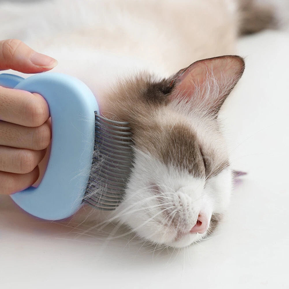 Dog Cat Pet Massage Hair Removal Comb Grooming Half-curved Handle Brush To  Clean