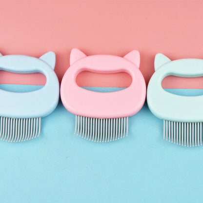 Dog Cat Pet Massage Hair Removal Comb Grooming Half-curved Handle Brush To  Clean