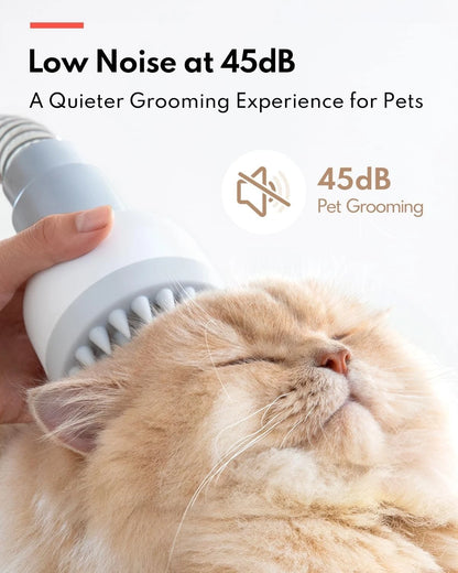 HomeRunPet Ultra Quiet Pet Vacuum HC15 6 Tool Grooming Kit Anti Shedding White