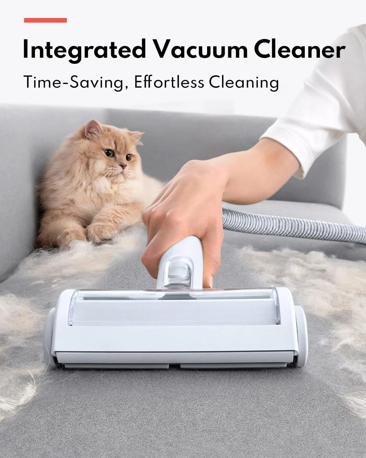 HomeRunPet Ultra Quiet Pet Vacuum HC15 6 Tool Grooming Kit Anti Shedding White