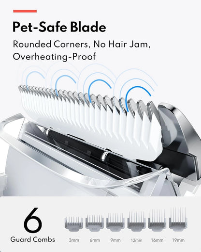 HomeRunPet Ultra Quiet Pet Vacuum HC15 6 Tool Grooming Kit Anti Shedding White