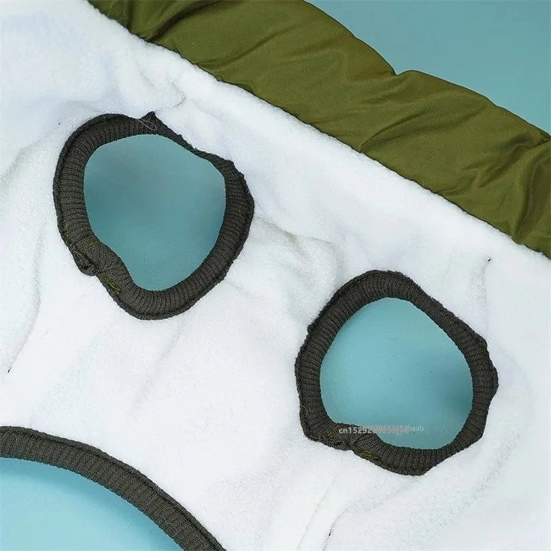 Dog Coat Waterproof With Harness Jacket Raincoat Winter Zip Coats Pet Hole Warm